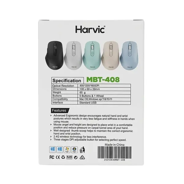 Mouse Inalámbrico Harvic Office Pro Mbt-408
